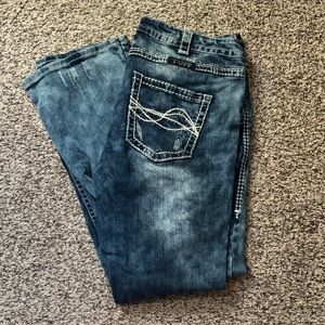 Cowgirl Tuff Women's Boot Cut Jeans - Distressed Blue